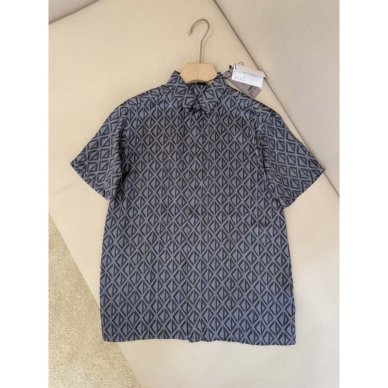 d*or cd Di*m*nd short-sleeved shirt black silk twill