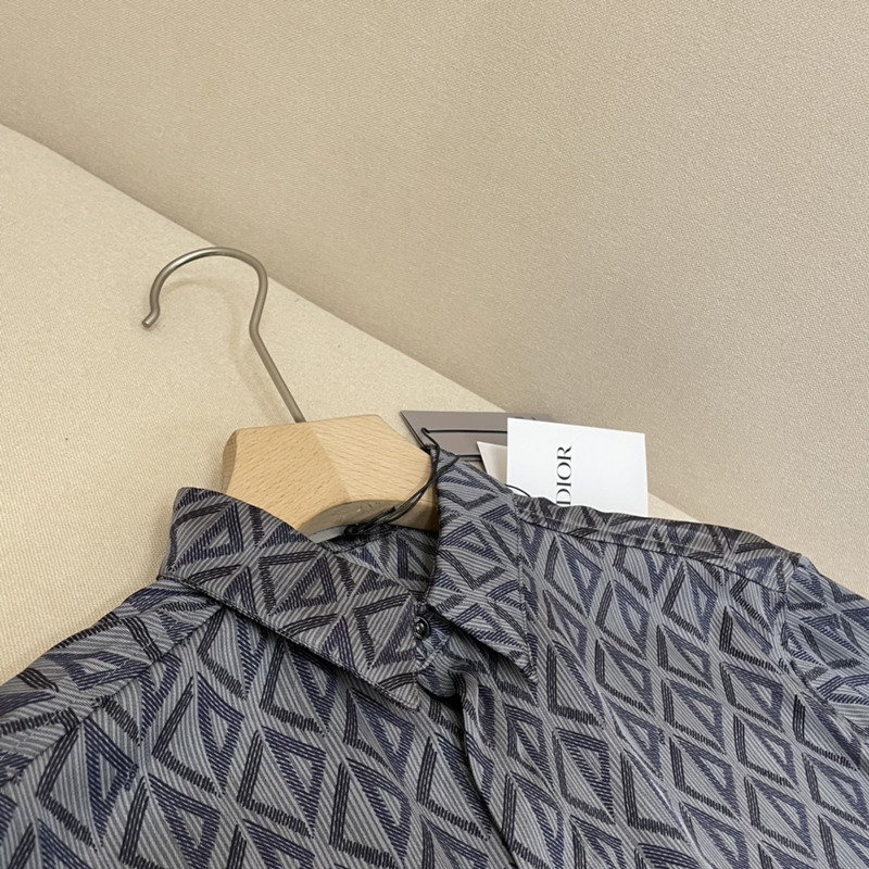 d*or cd Di*m*nd short-sleeved shirt black silk twill