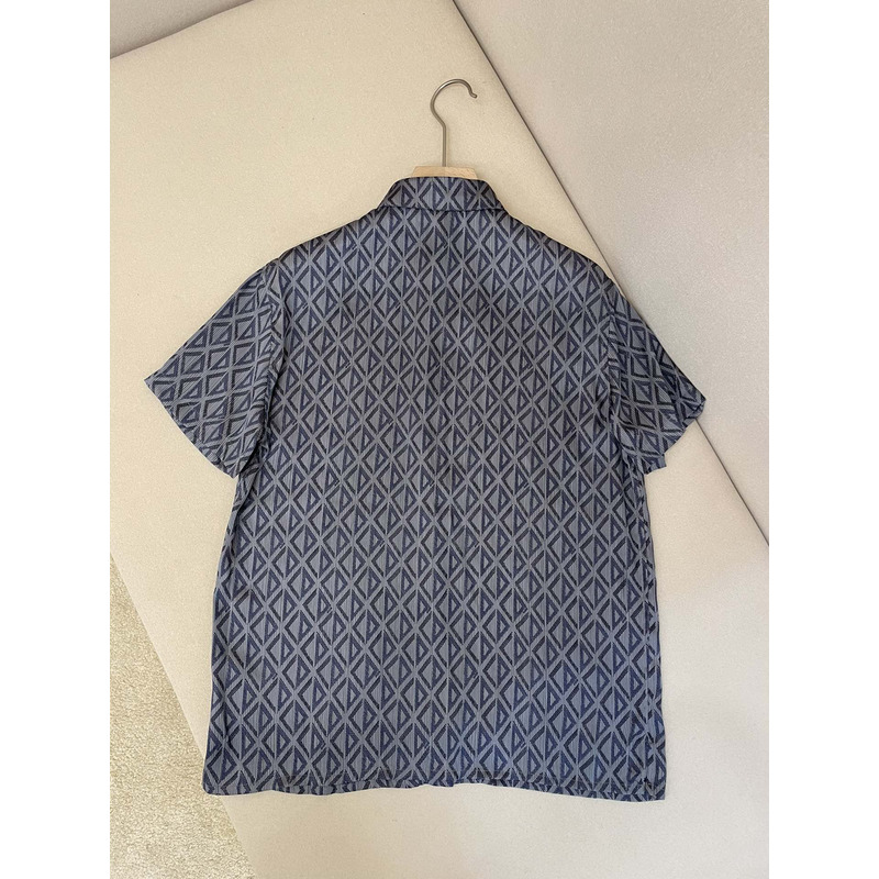 d*or cd Di*m*nd short-sleeved shirt black silk twill