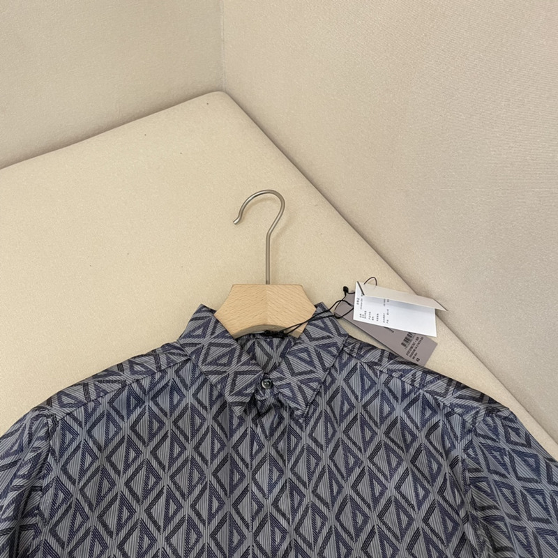 d*or cd Di*m*nd short-sleeved shirt black silk twill