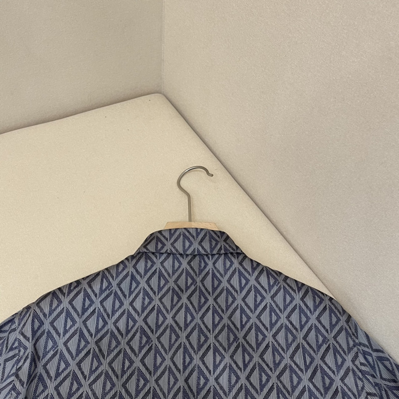 d*or cd Di*m*nd short-sleeved shirt black silk twill