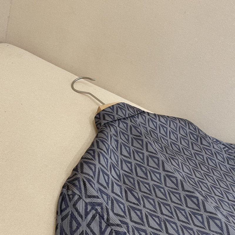 d*or cd Di*m*nd short-sleeved shirt black silk twill