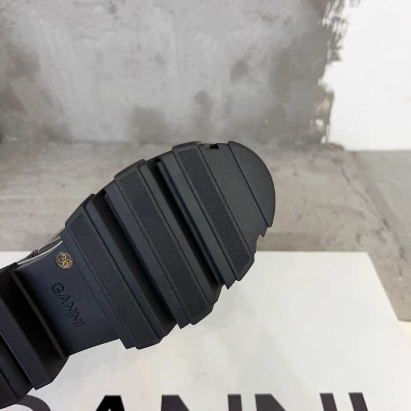 Ganni Cleated High Chelsea Boots Black