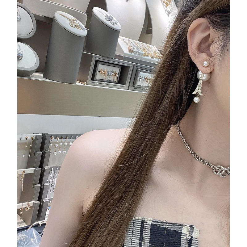 D*or tribales earrings gold finish metal, white resin beading