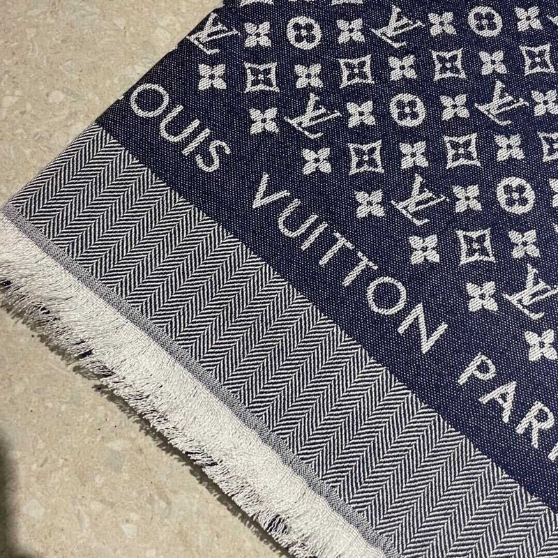 l**is V*t*n monogram scarf dark bue