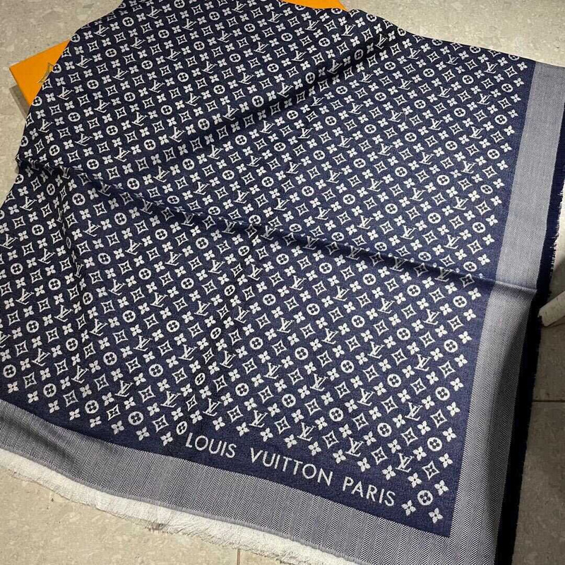 l**is V*t*n monogram scarf dark bue