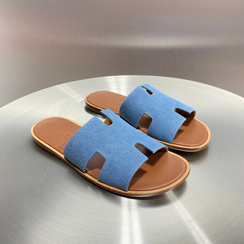 H**mes oran sandal bleu clair denim
