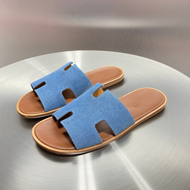H**mes oran sandal bleu clair denim