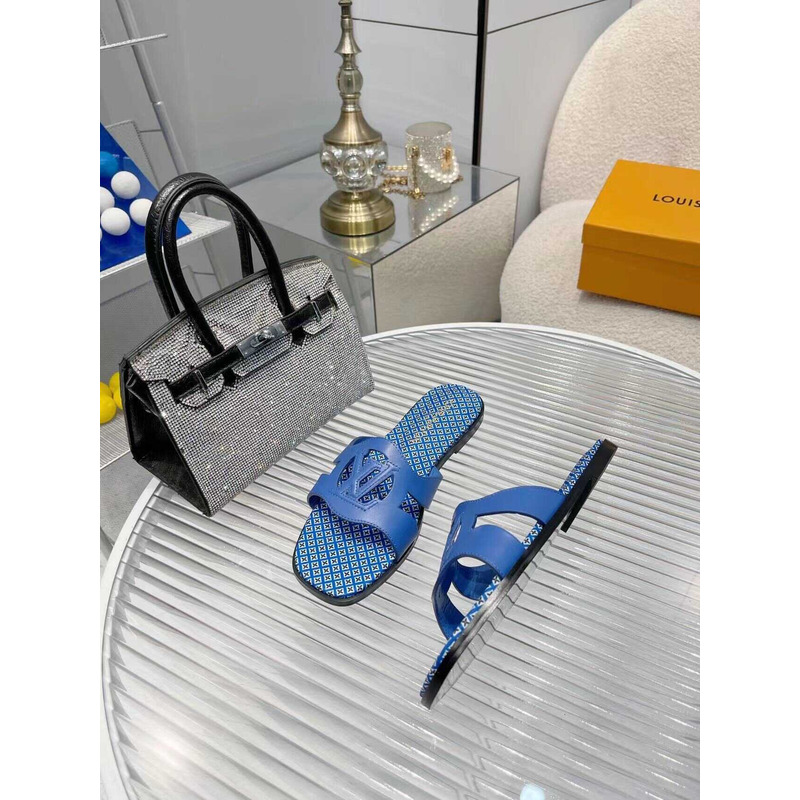 l**is V*t*n isola flat mule slipper bule