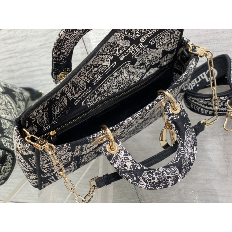 D*or ch**an leather party style elegant style logo handbags black