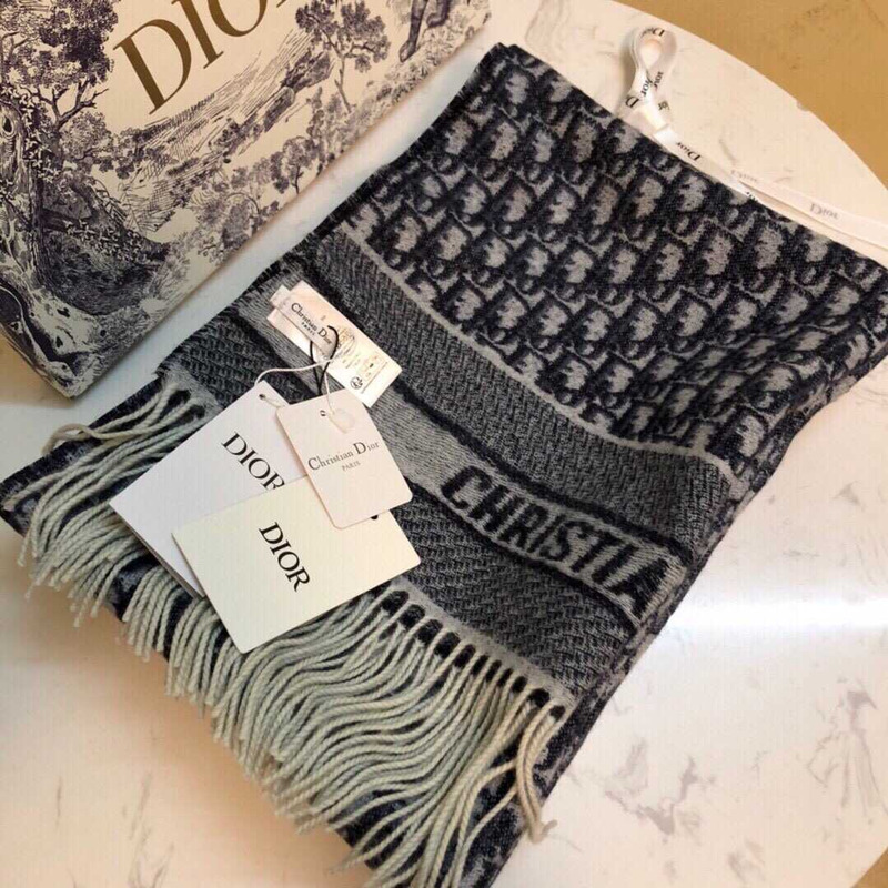 D*or ch**an oblique scarf navy blue