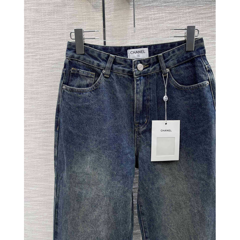 Ch*el cotton plain jeans blue