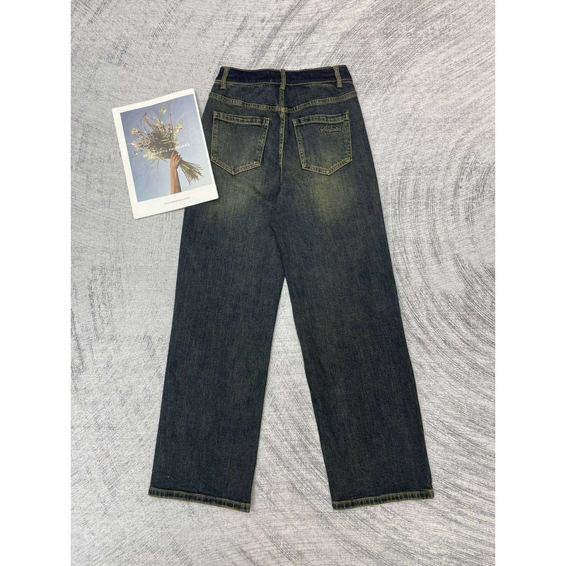Ch*el plain cotton jeans black