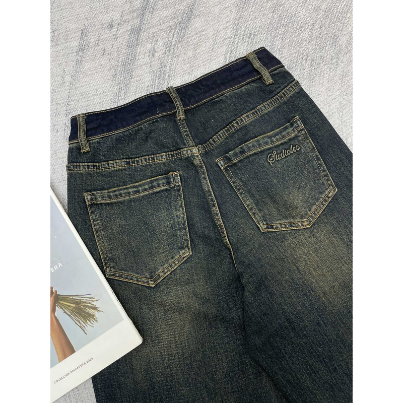 Ch*el plain cotton jeans black