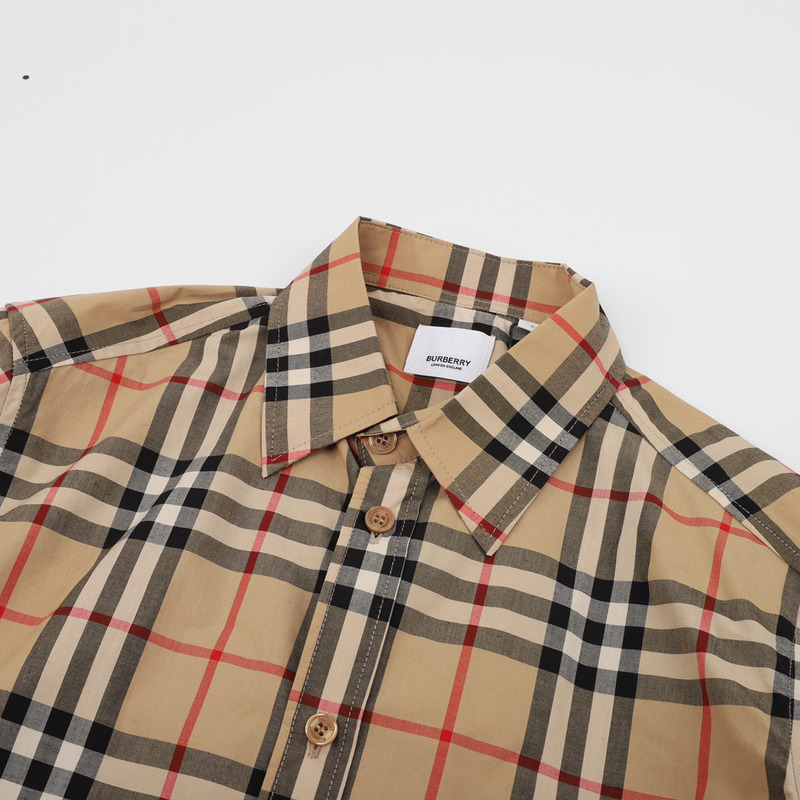 B**rry vintage check stretch cotton shirt yellow