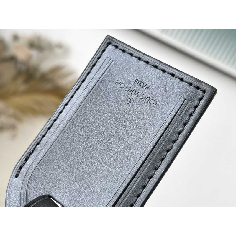 l**is V*t*n keepall bandoulière 50 embossed taurillon monogram cowhide leather bag black and white