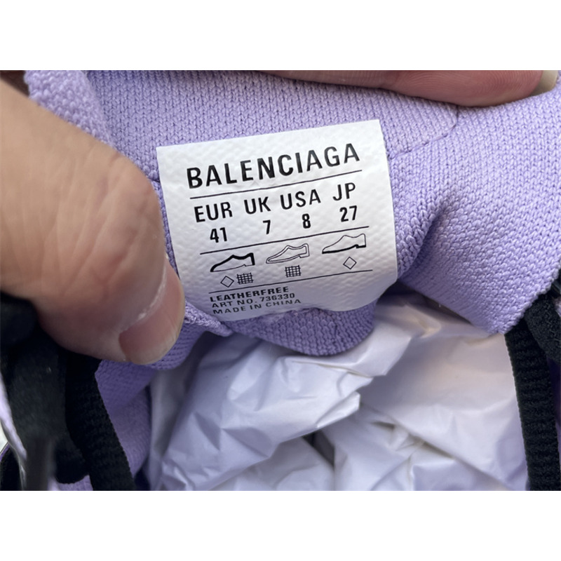 Ba*len*cia*ga track sock lace-up sneakers purple and black