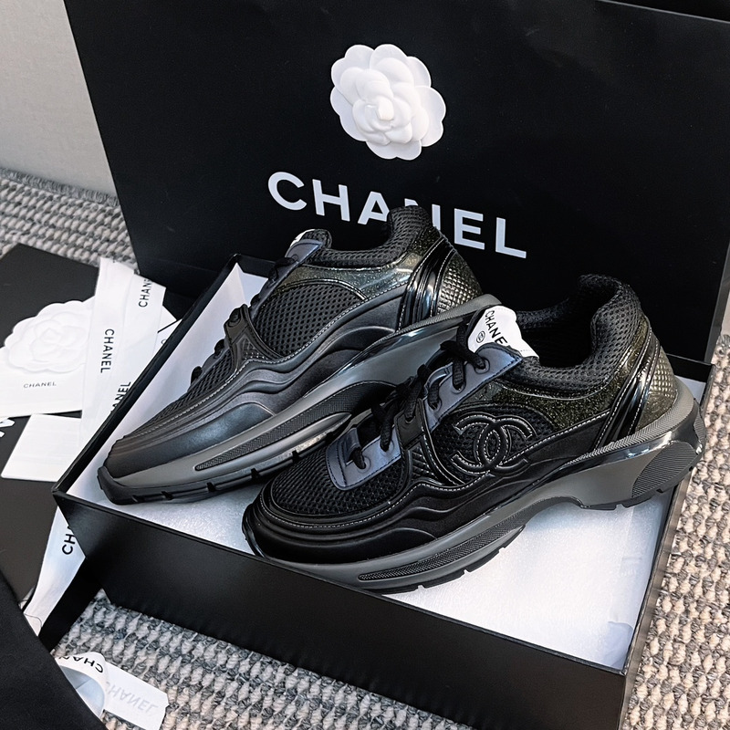 Ch*el cc sneakers black