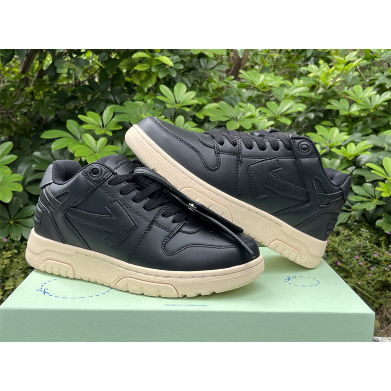 Off White Out Of Office Leather Sneaker Black