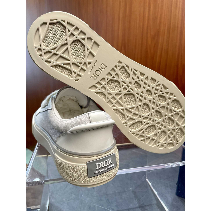 D*or b33 sneaker white smooth calfskin and D*or oblique jacquard