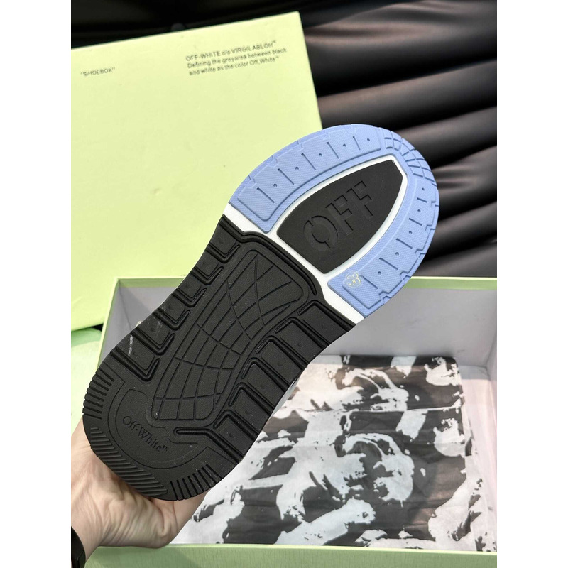 Off White Kick Off Lace-Up Sneakers Black And White