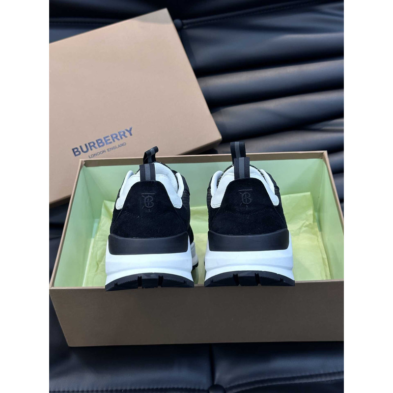 B**rry mens black sean check-print suede low-top sneaker black and gray