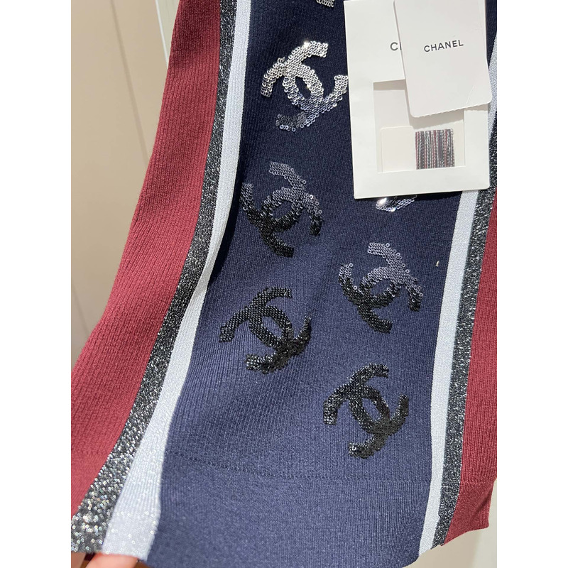 Ch*el wool tank top multicolor