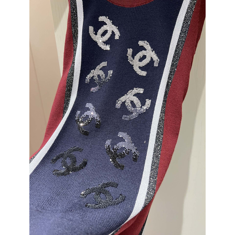 Ch*el wool tank top multicolor