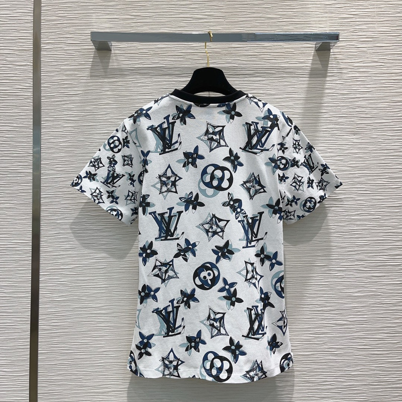 l**is V*t*n monogram cotton t-shirt white