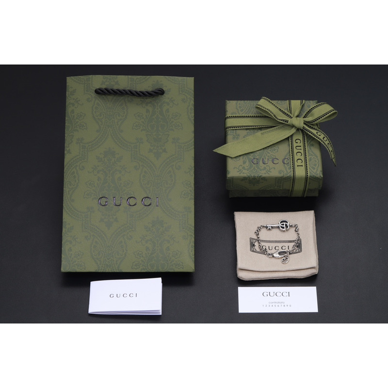 G*u*i double g key bracelet silver