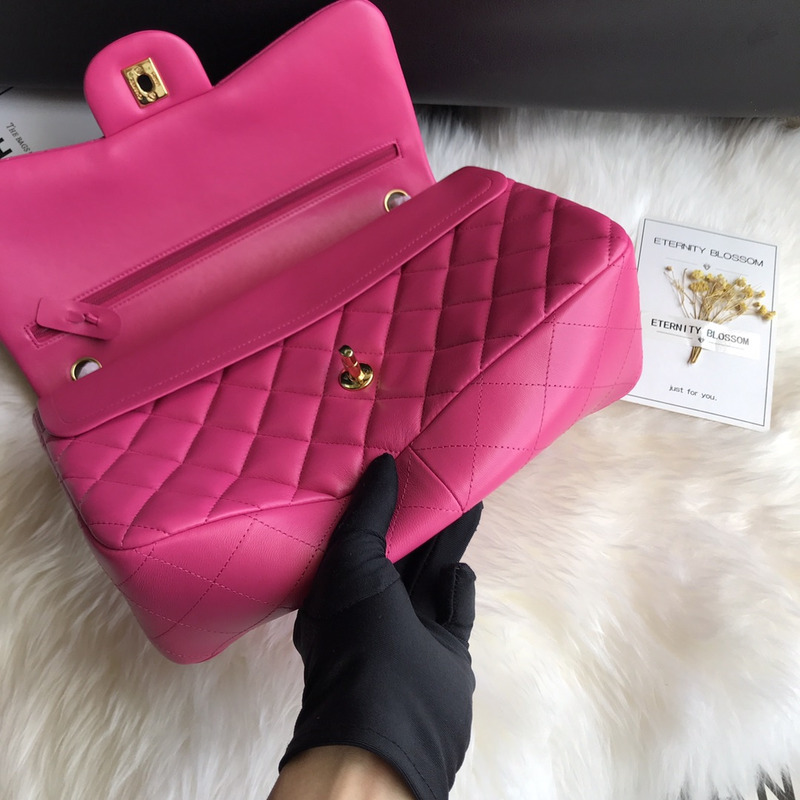 Ch*el bag jumbo double flap quilted hot pink fuchsia