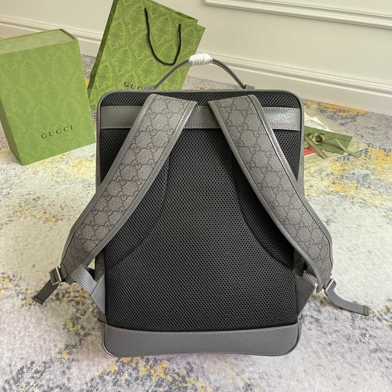 g*u*i ophidia gg medium backpack grey and black gg S*p*e canvas