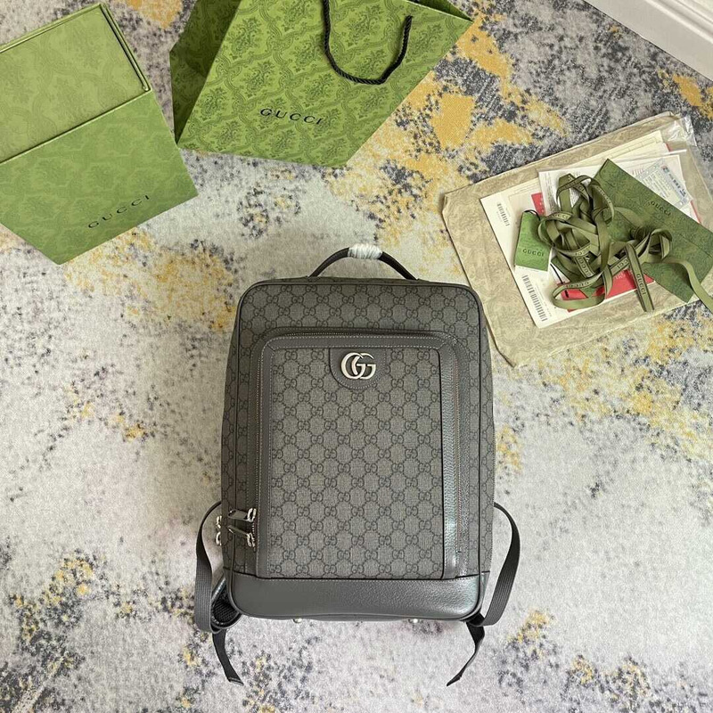 g*u*i ophidia gg medium backpack grey and black gg S*p*e canvas