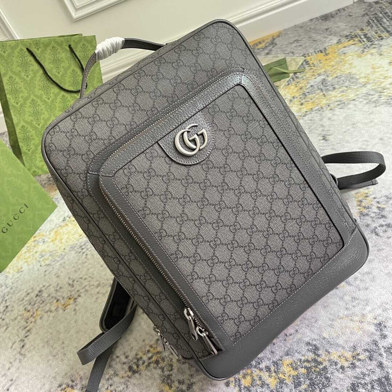 g*u*i ophidia gg medium backpack grey and black gg S*p*e canvas