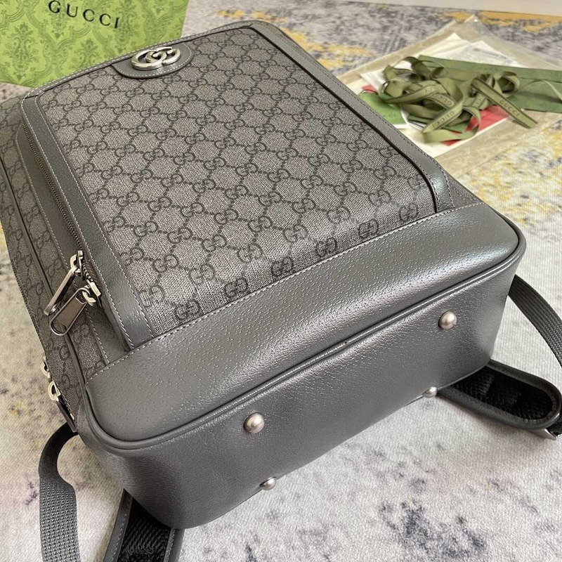 g*u*i ophidia gg medium backpack grey and black gg S*p*e canvas