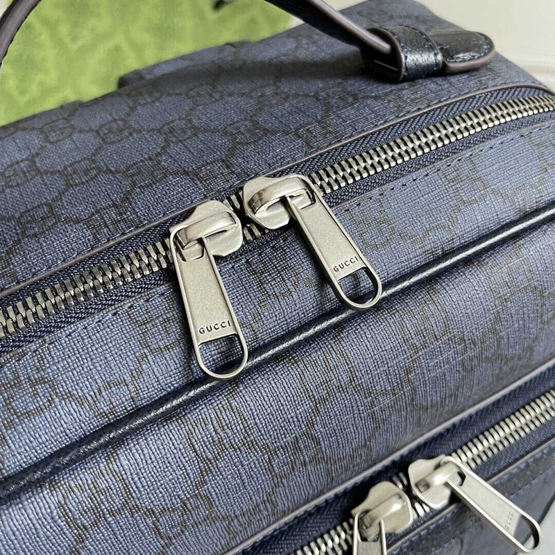 g*u*i ophidia gg medium backpack blue and black gg S*p*e canvas trim