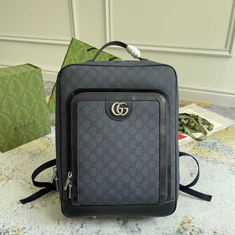 g*u*i ophidia gg medium backpack blue and black gg S*p*e canvas trim