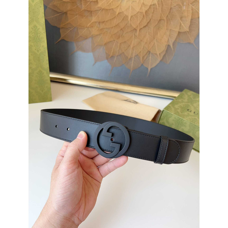 G*u*i blondie belt black buckle 4cm black