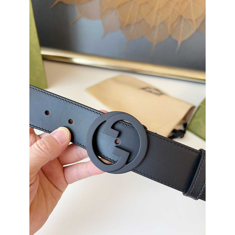 G*u*i blondie belt black buckle 4cm black