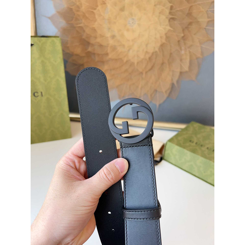 G*u*i blondie belt black buckle 4cm black