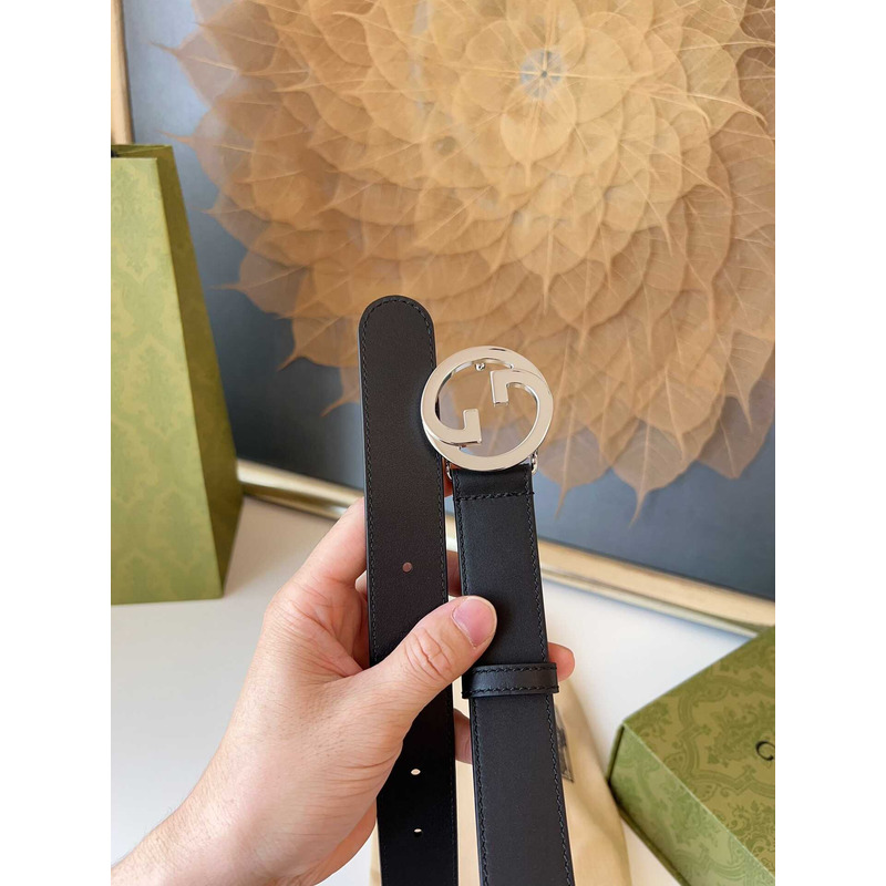 G*u*i blondie belt silver buckle 3cm black