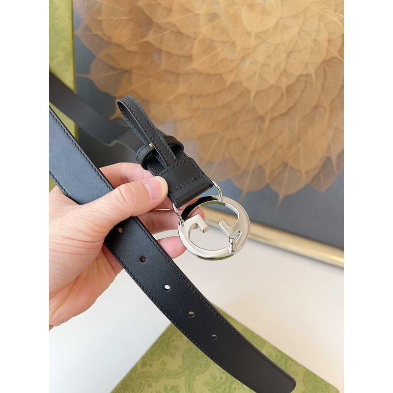 G*u*i blondie belt silver buckle 3cm black