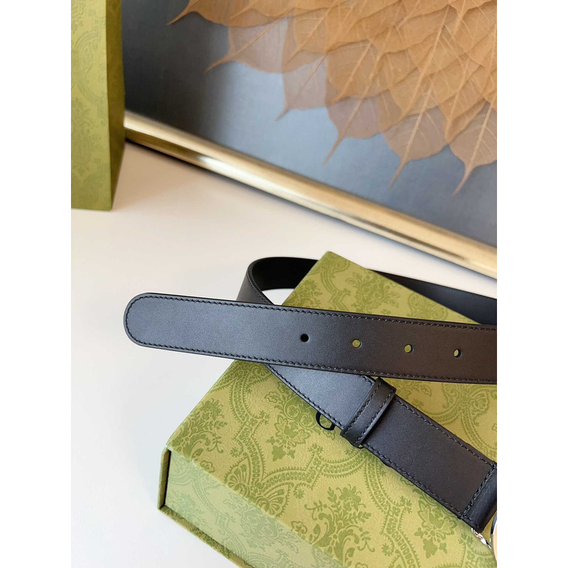 G*u*i blondie belt silver buckle 3cm black