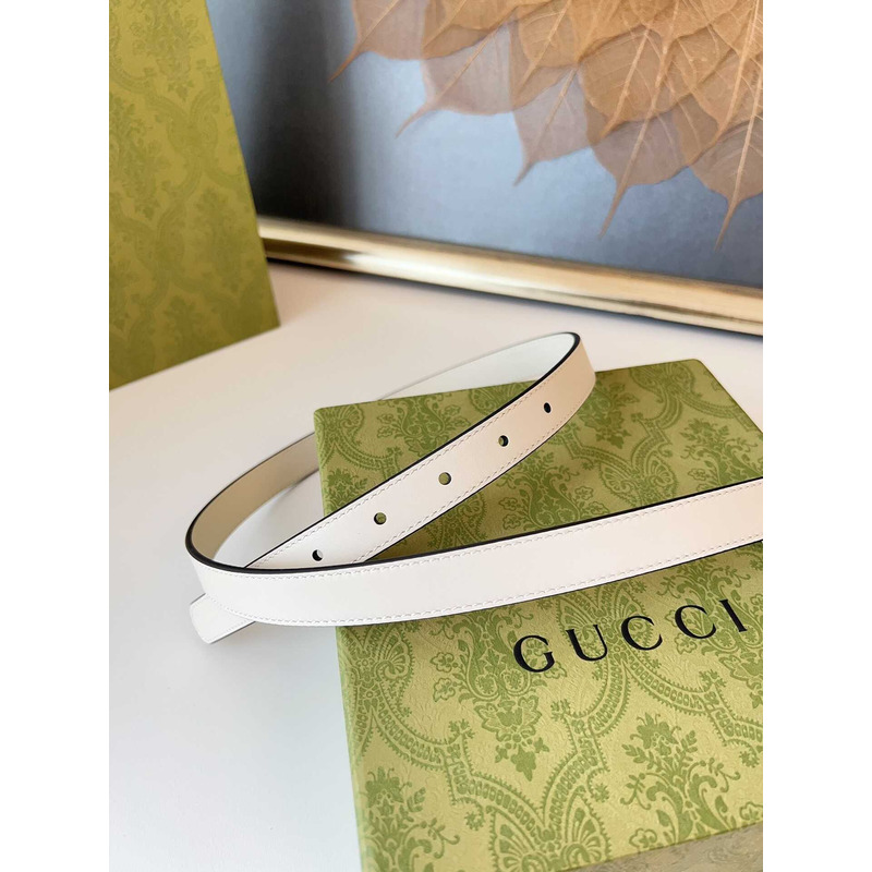 G*u*i blondie belt silver buckle 2cm white