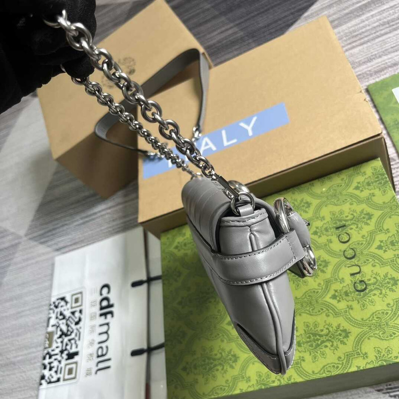 G*u*i horsebit chian small shoulder bag grey