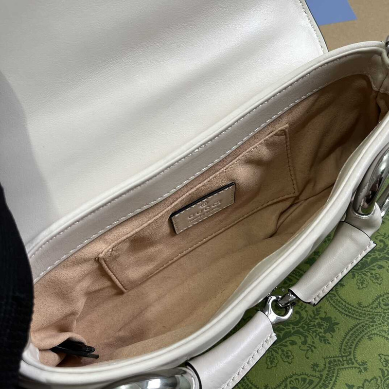 G*u*i horsebit chian small shoulder bag white