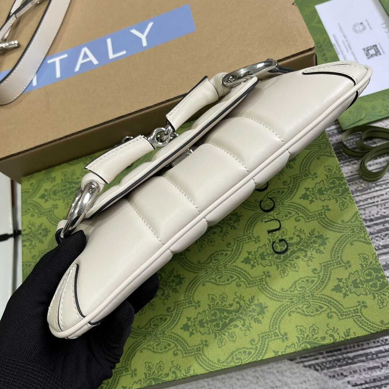 G*u*i horsebit chian small shoulder bag white