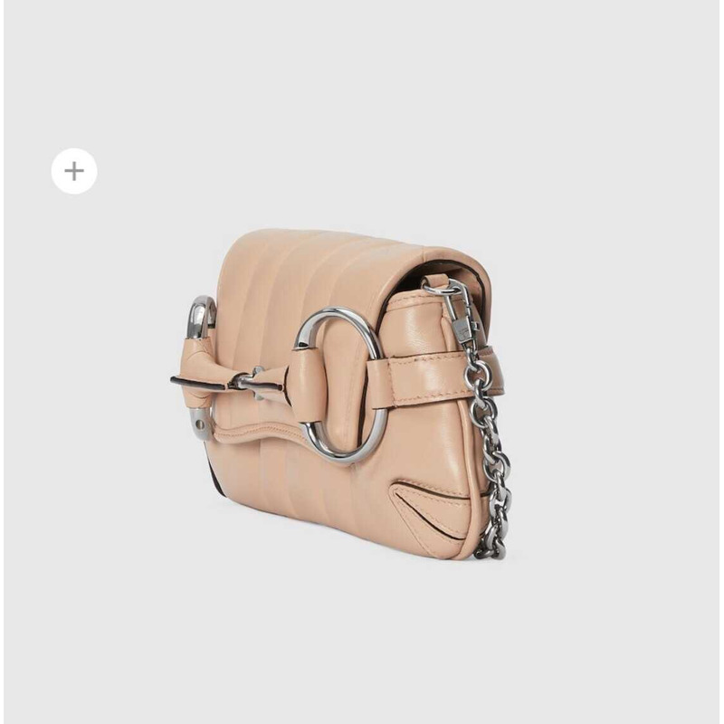 G*u*i horsebit chian small shoulder bag rose beige