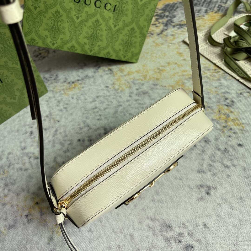 G*u*i horsebit 1955 small shoulder bag white