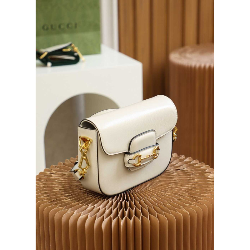 G*u*i horsebit 1955 series mini bag (with detachable shoulder strap) white